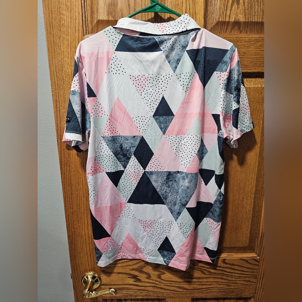 Geometric Patterned Polo Shirt - image 2